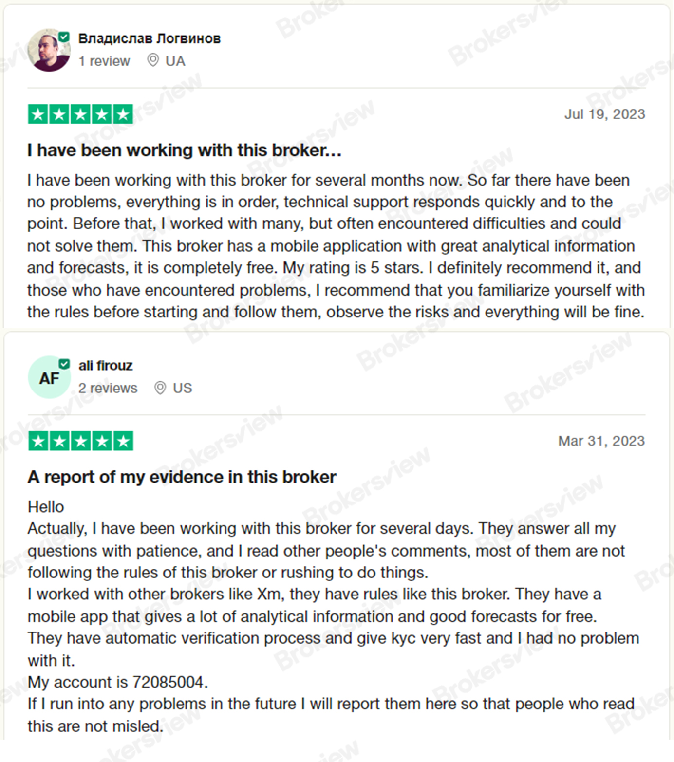 Users are satisfied with InstaForex's app that provides free insights.