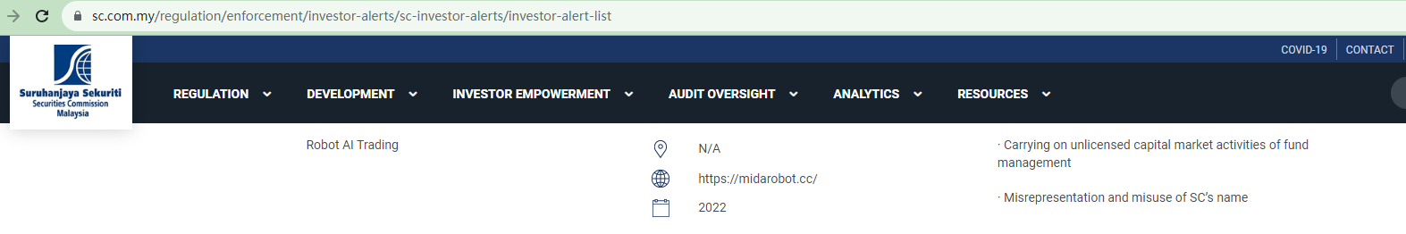 BrokersView: Robot AI Trading flagged by Malaysia SC