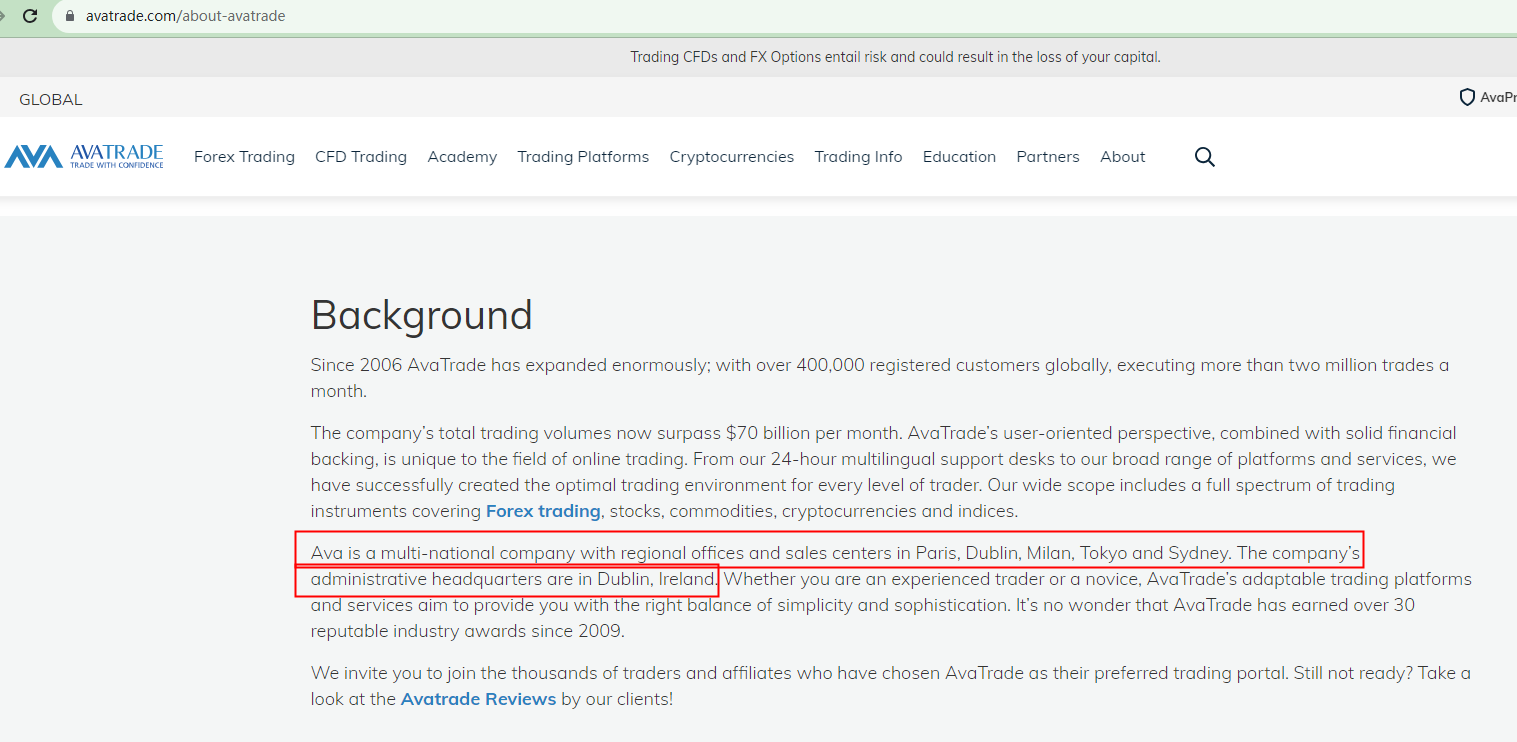 BrokersView: Avatrade's locations