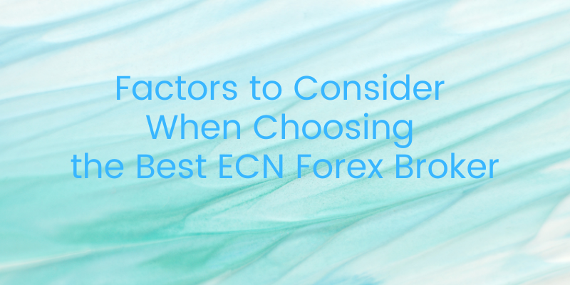 Factors to Consider When Choosing the Best ECN Forex Broker