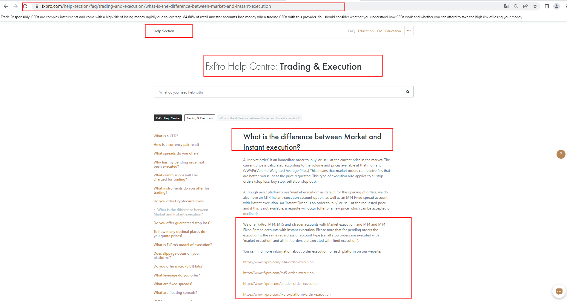 What type of execution does the broker use? What type of execution does the broker use?