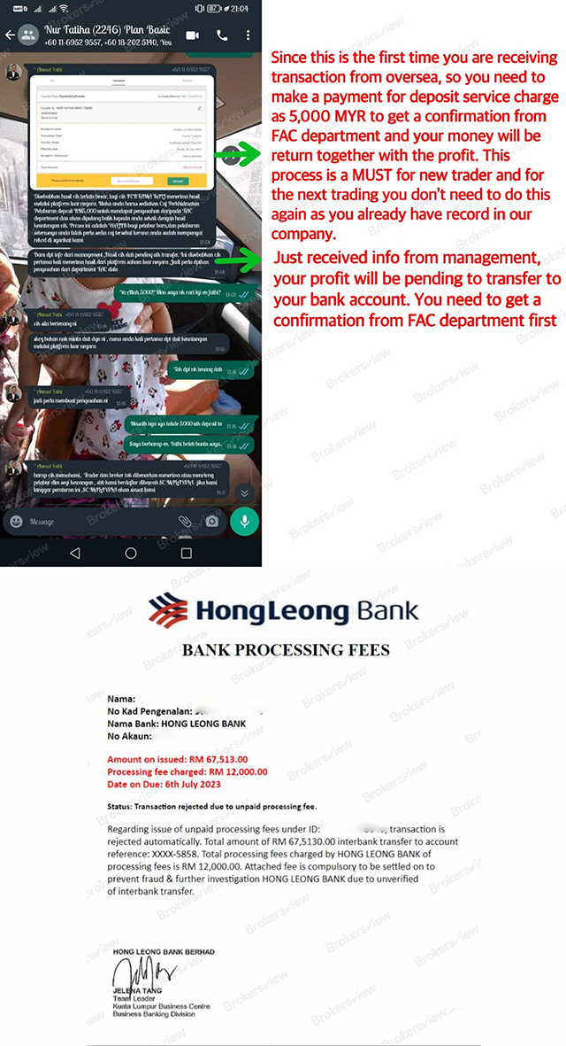 Malaysia Islamic Trading deceived investor and forged bank document.