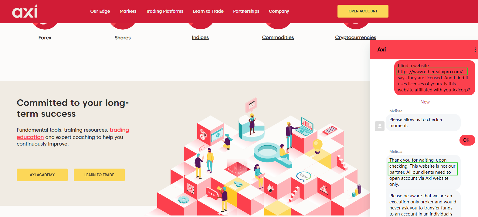 BrokersView:ETHEREAL FX PRO not associated with AXI (1)