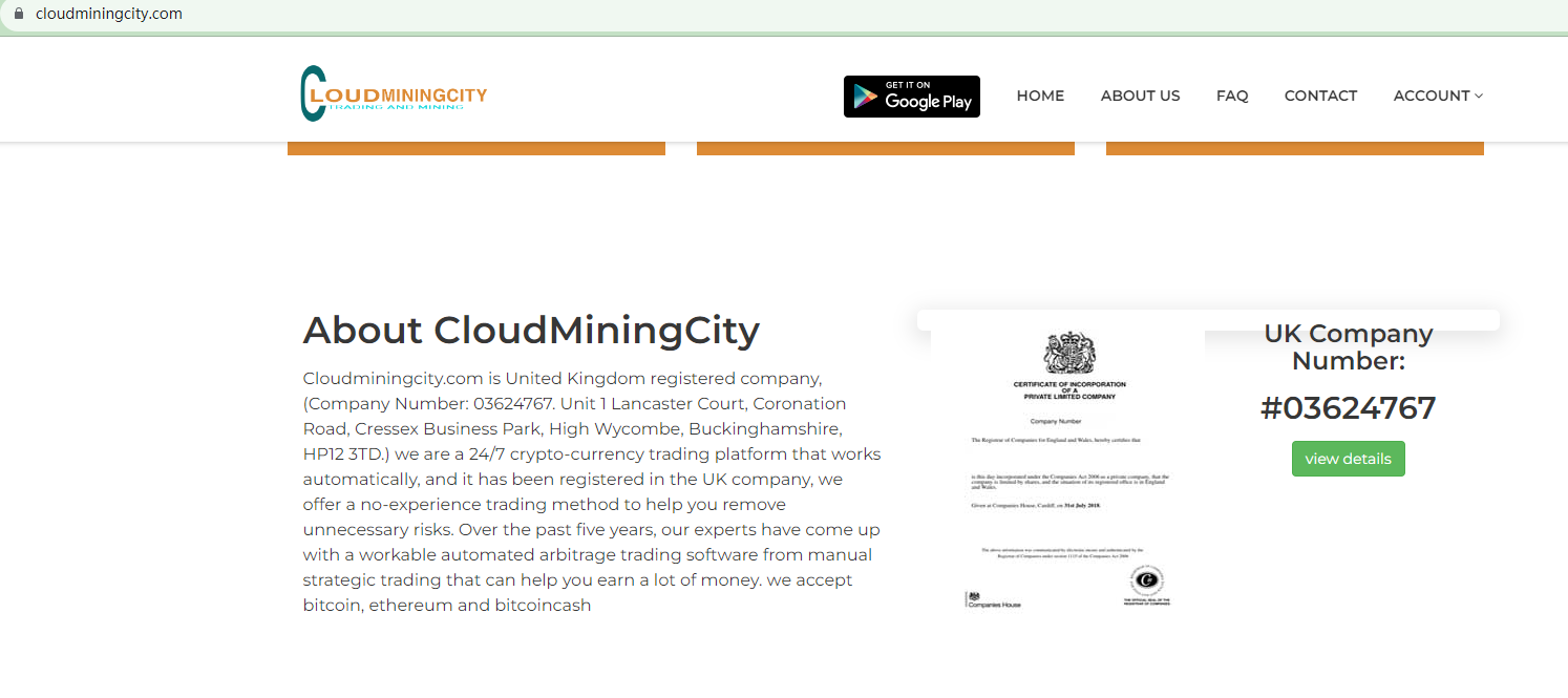 BrokersView believes the cloud mining city's ch certificate is meaningless
