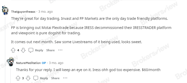 Positive reviews on FP Markets