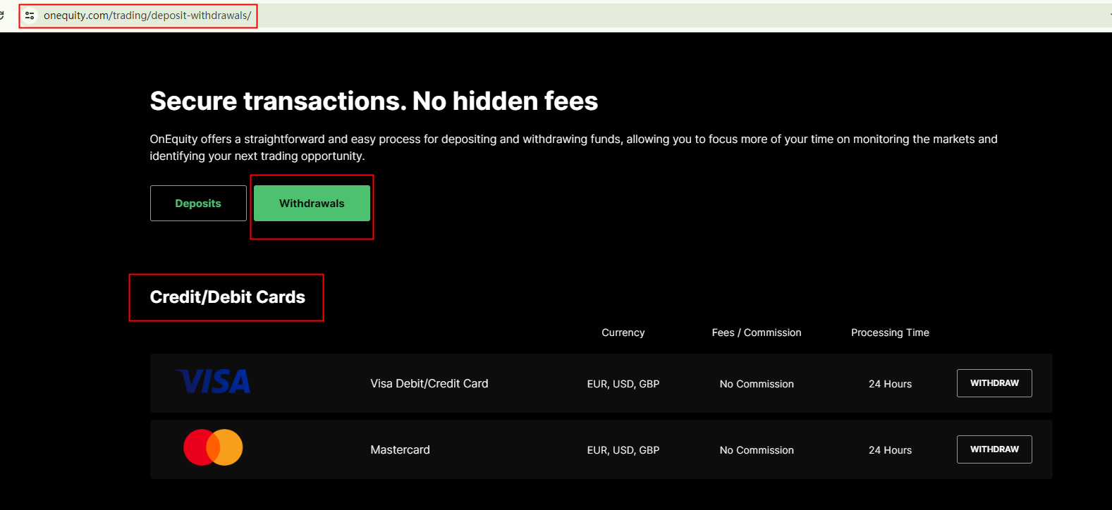 BrokersView: OnEquity accepts credit cards 2