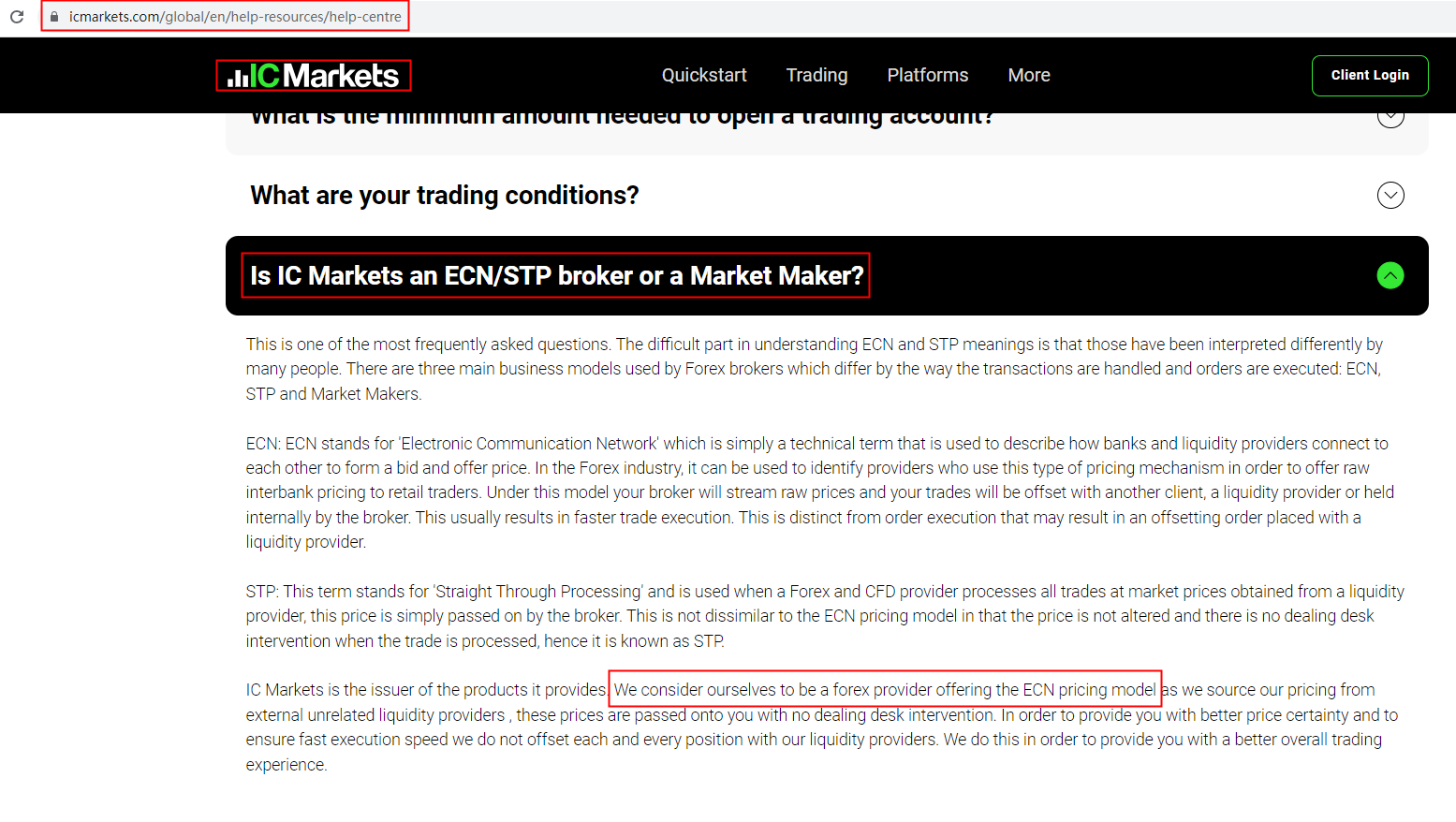 BrokersView's answer for IC Markets an ECN broker
