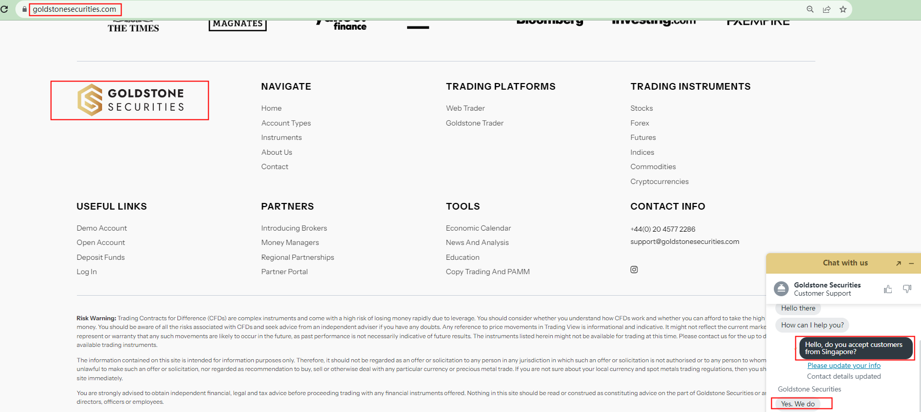BrokersView: Goldstone Securities accepts clients from Singapore 2