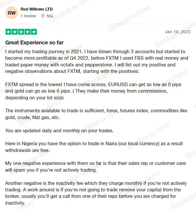 another positive review on FXTM