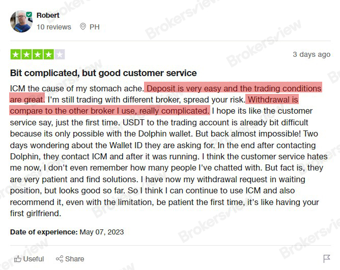 IC Markets has good service but the withdraw is complicated.