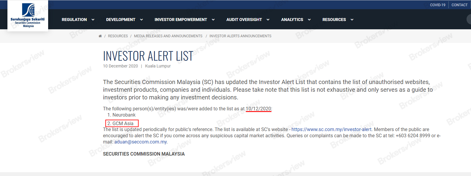 Malaysia SC warns GCM Asia