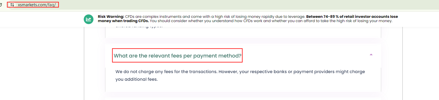 BrokersView: XSMarkets doesn't charge transaction fee.