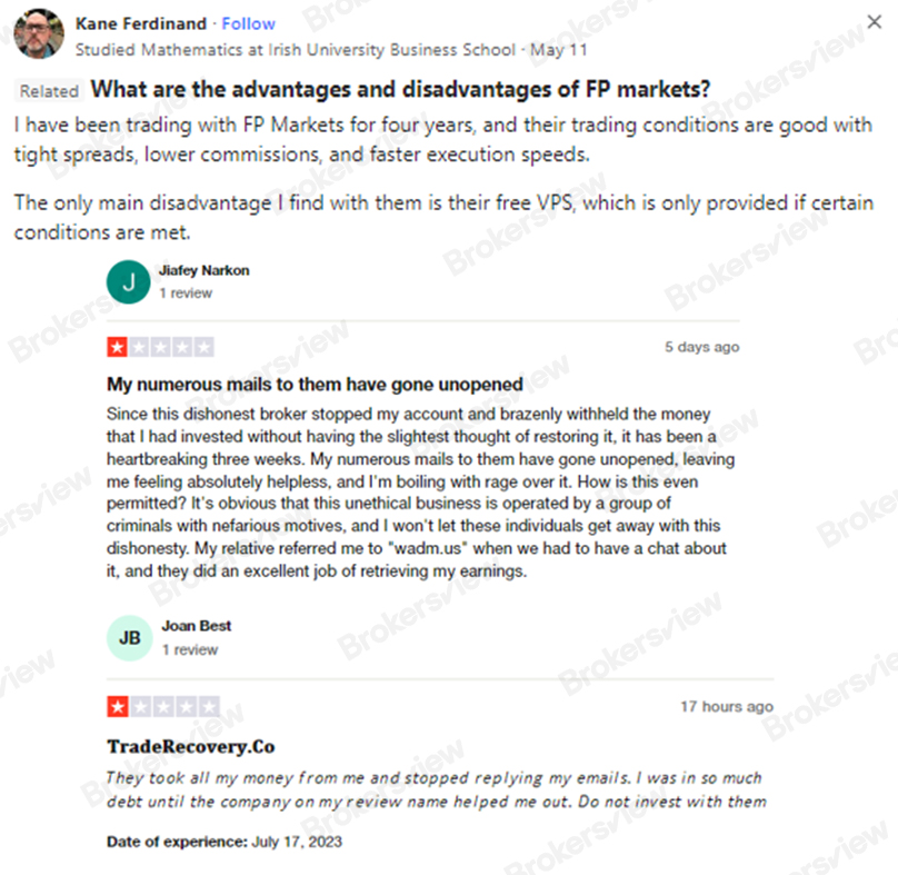 Traders complaining about the broker