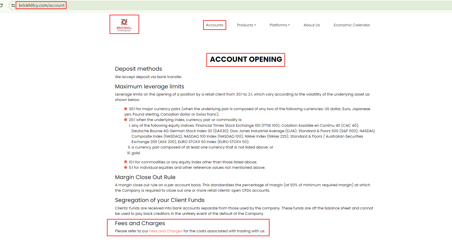 BrokersView: Brickhill's fees and charges 1