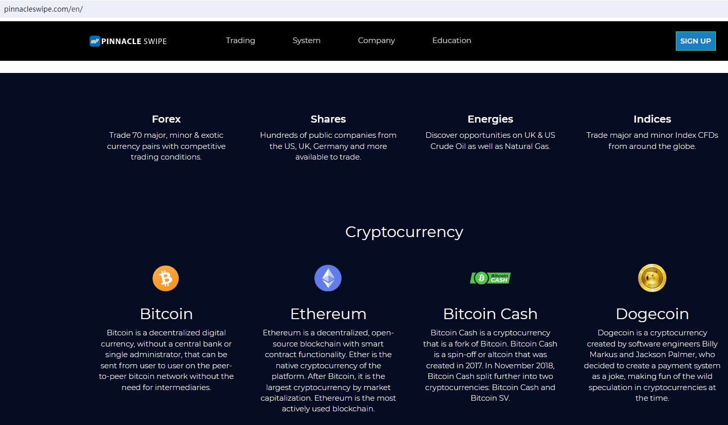 Pinnacle Swipe Review 2026 | Information about Pinnacle Swipe Forex Broker  - BrokersView