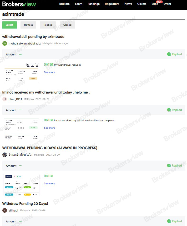 Complaint about AximTrade