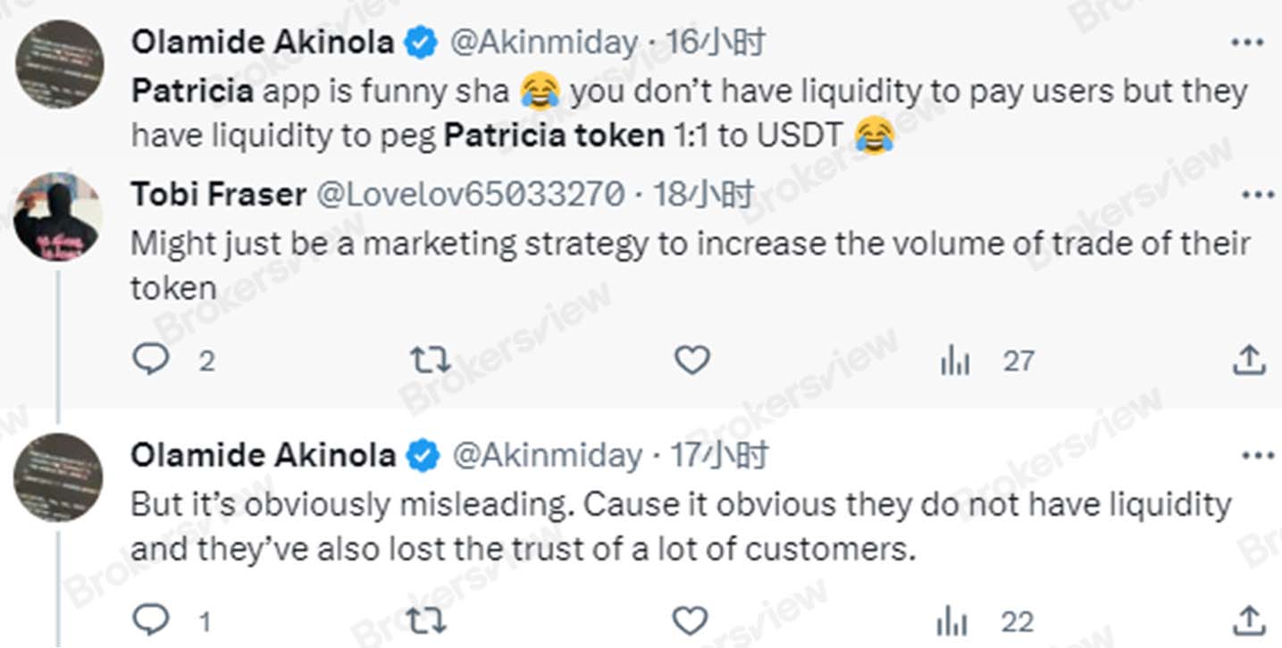 A user questioned Patricia's liquidity