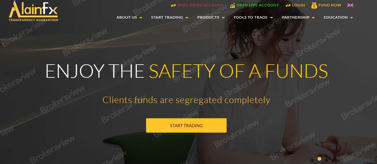 the website page of Alain FX