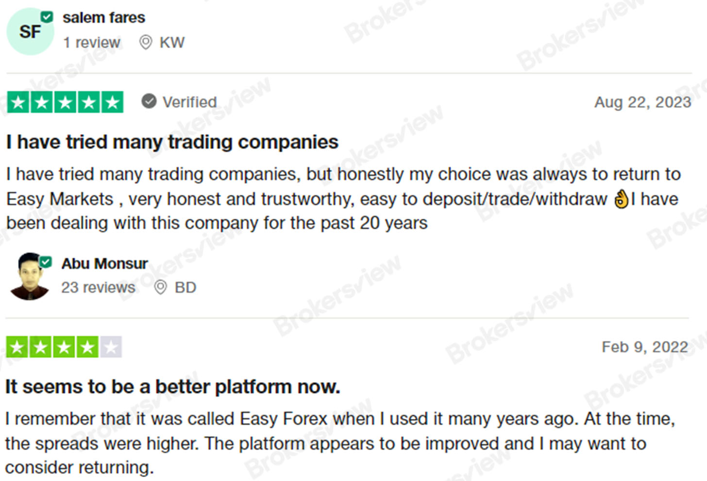 easyMarkets is trusted by users