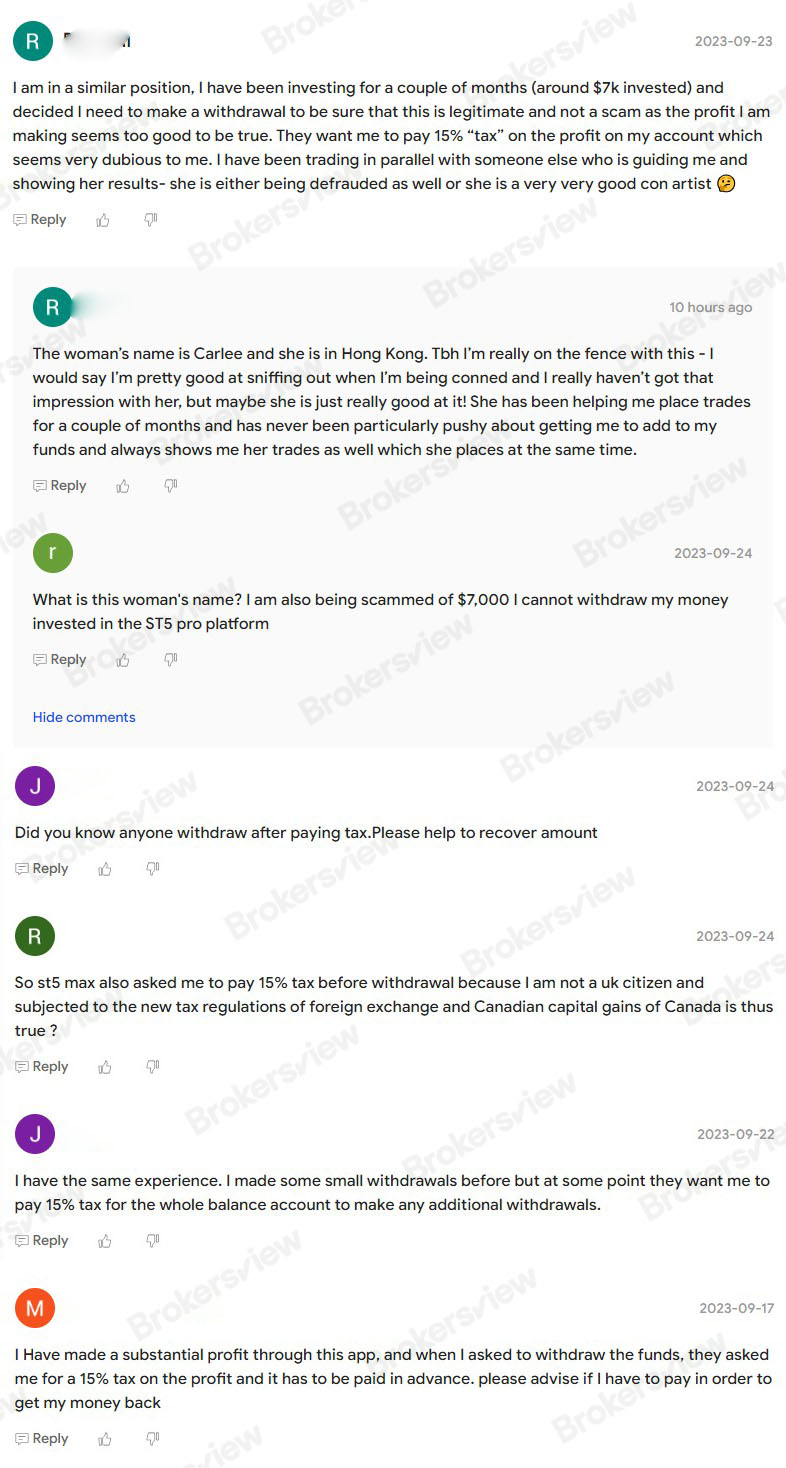 Comments discussing about ST5.