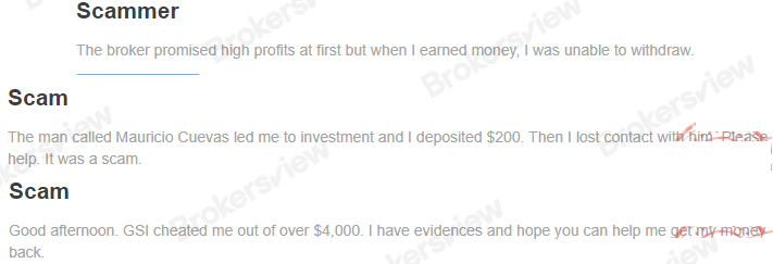 People accusing GSI Markets as a scam.