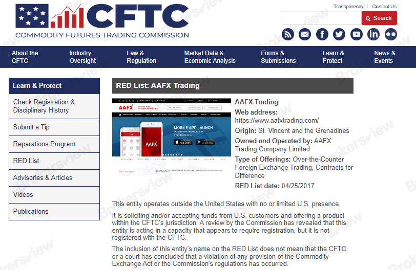 CFTC warning.