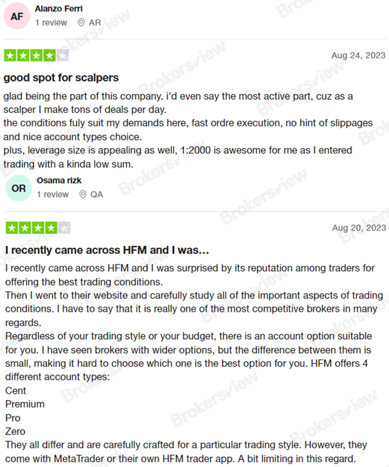 一些交易者認為HF Markets提供的交易條件友好