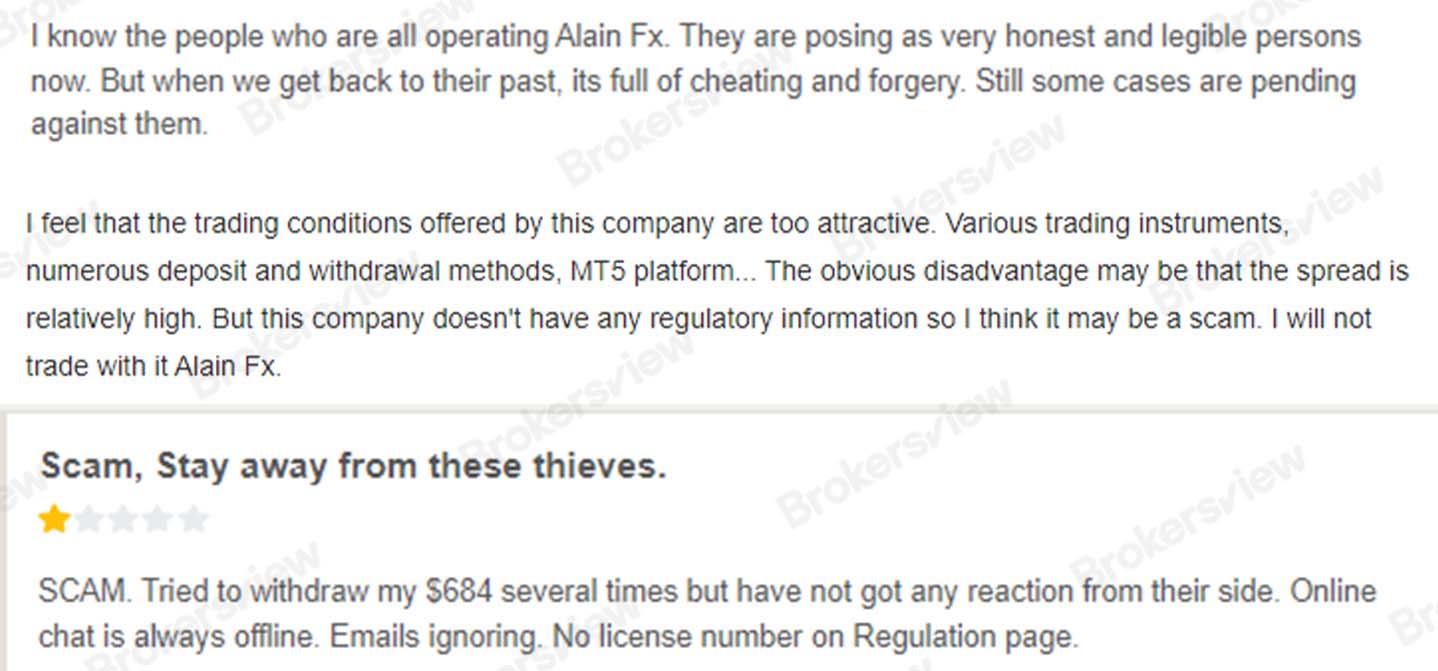 Clients accuse Alain FX of committing fraudulent activities