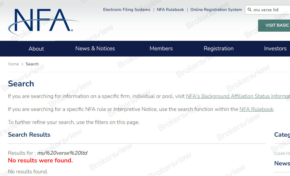 Searching in NFA portal.