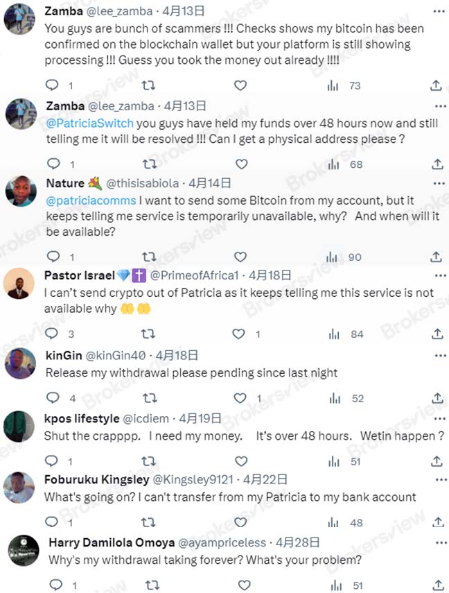 Back in April Patricia had problems with withdrawals