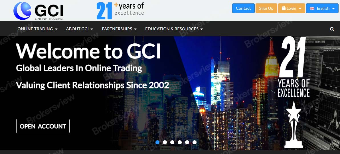 GCI's website page