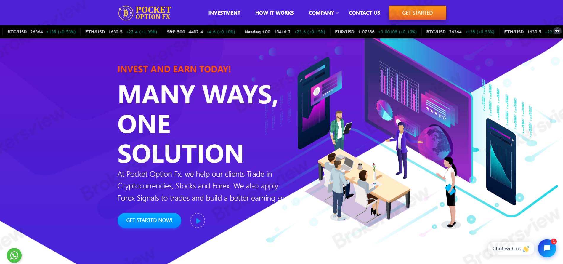 the website of Pocket Option FX