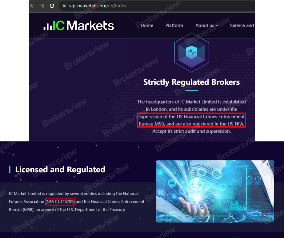 Self-claimed regulatory information.