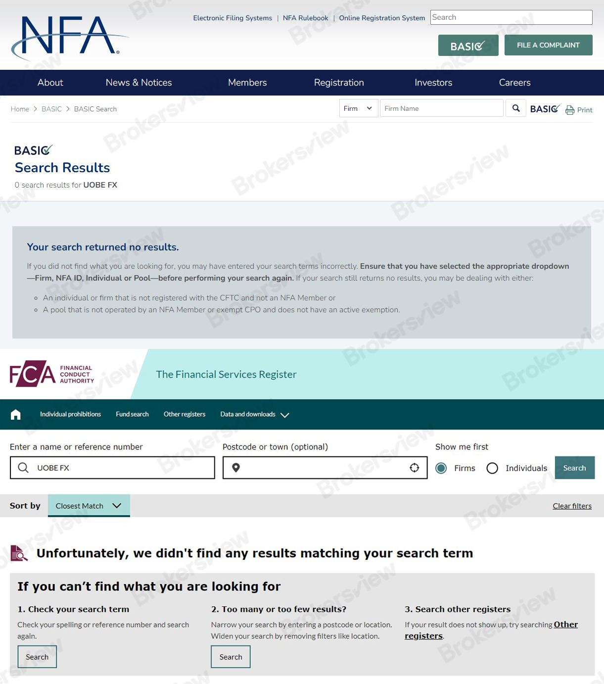 NFA&FCA search result