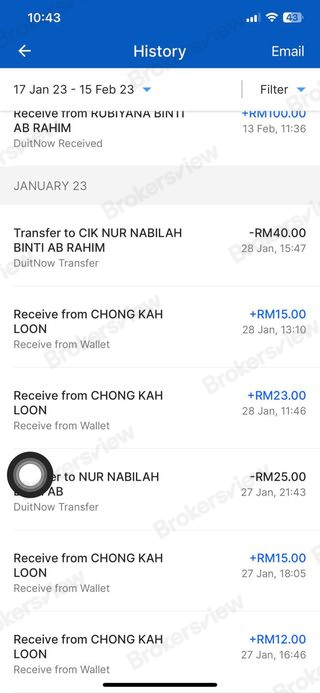 Withdrawal transaction from the first task