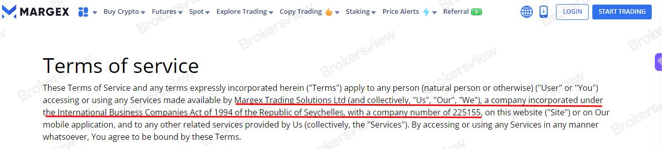 Margex lacks authorization from the Seychelles FSA