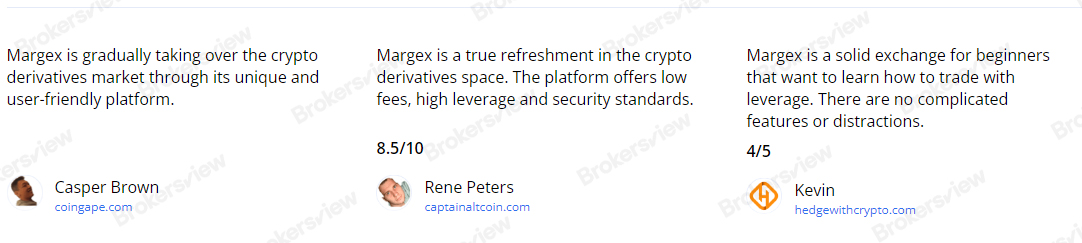 Margex fakes client testimonials