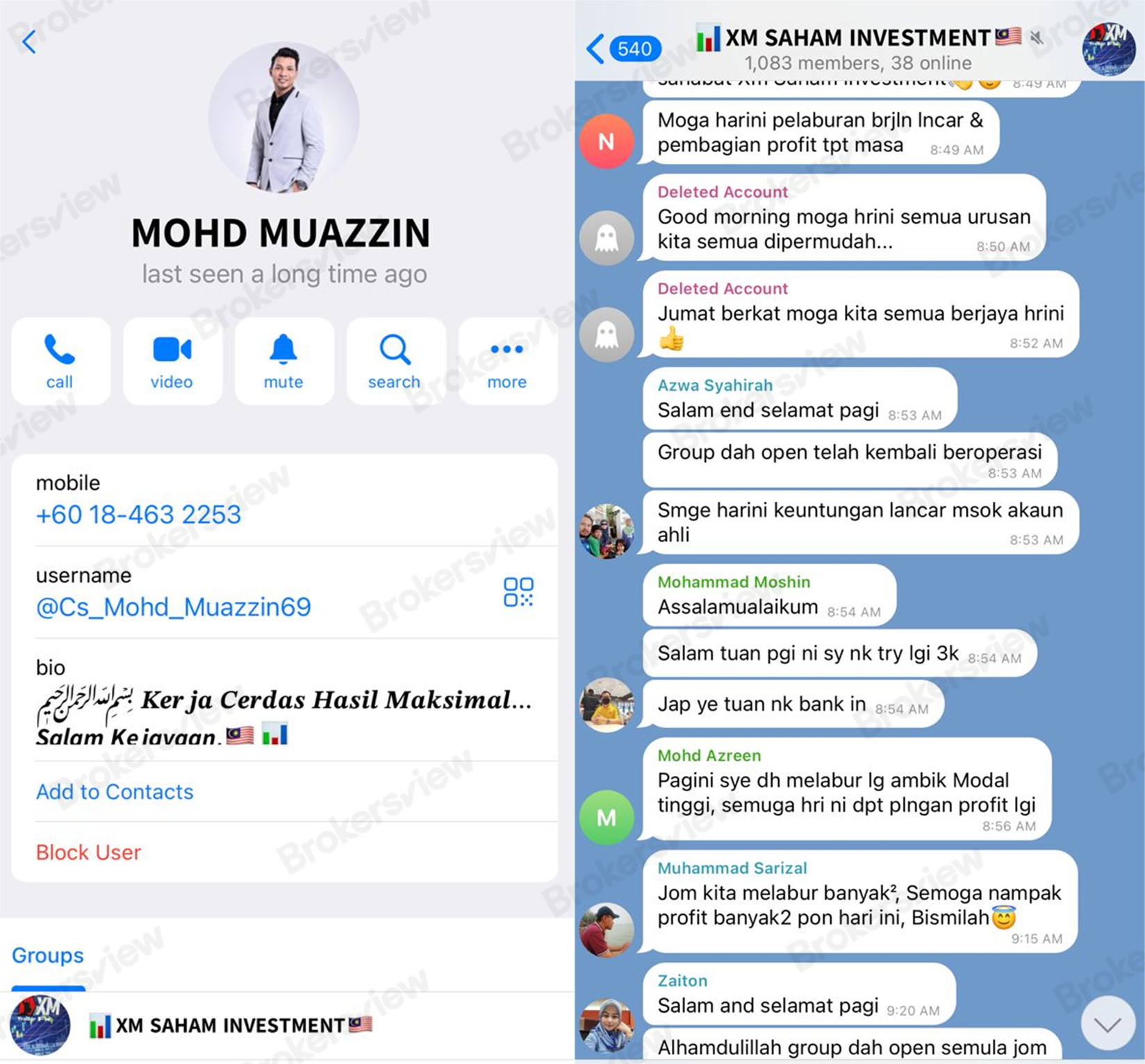 the scammer from XM Saham Investment