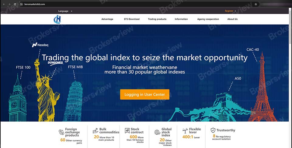 الصفحة الرئيسية لشركة Hero Markets Ltd
