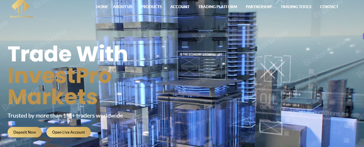 Homepage of InvestPro Markets