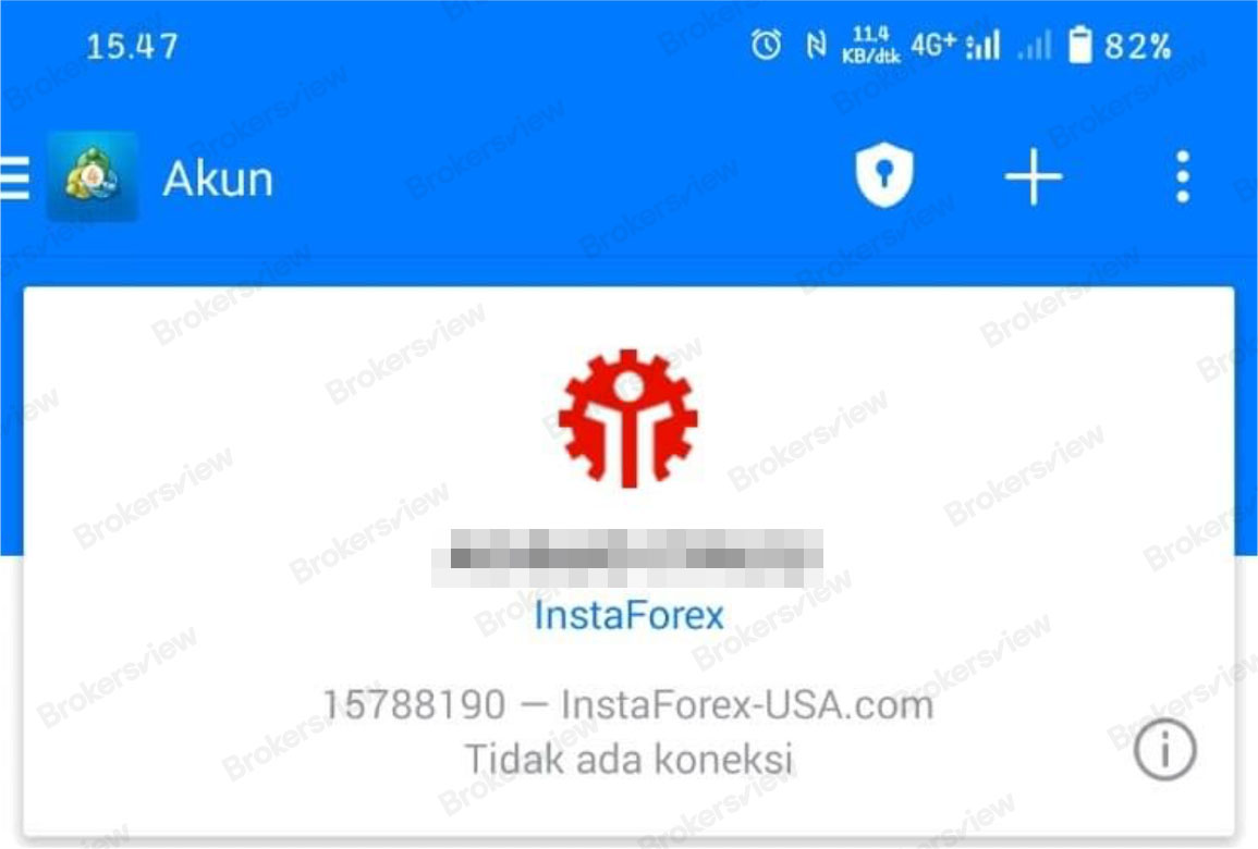 trader's InstaForex account cannot log in