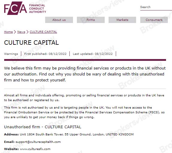 FCA warning