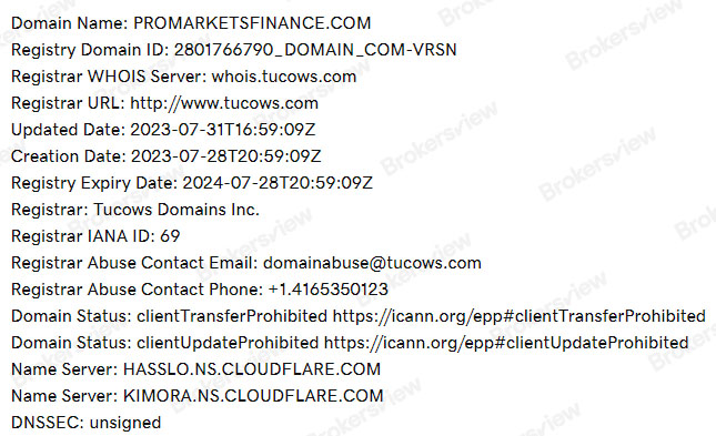 ProMarkets Finance's domain details