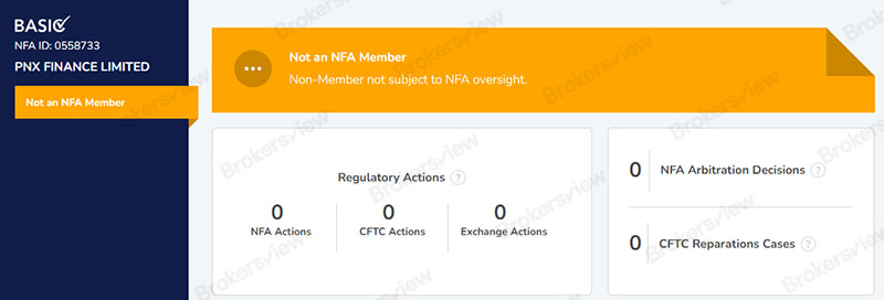 PNX FINANCE ไม่ได้รับอนุญาตจาก NFA
