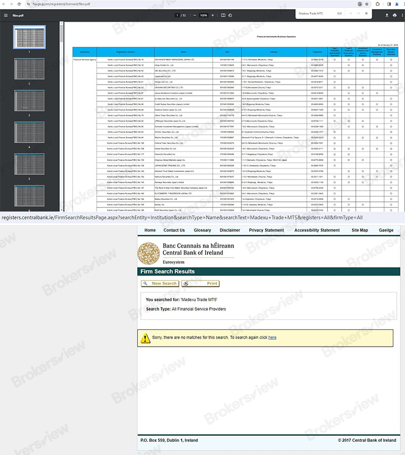 No records of Madexu Trade MT5 were found in FSA or CBI