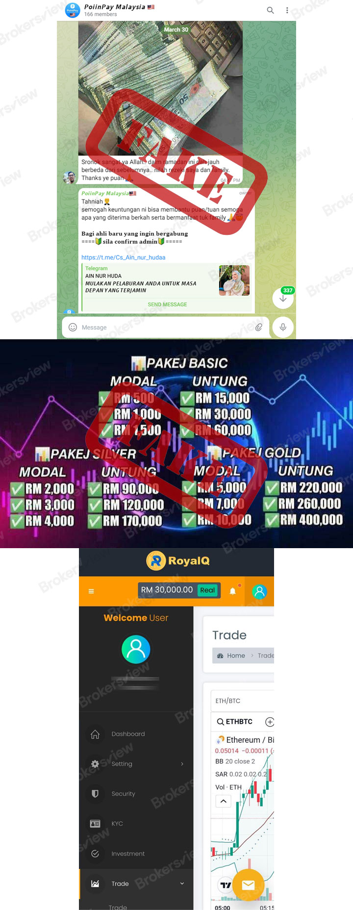 조심하세요! 최근 텔레그램 그룹 채팅에서 나타난 말레이시아 투자 사기 - BrokersView