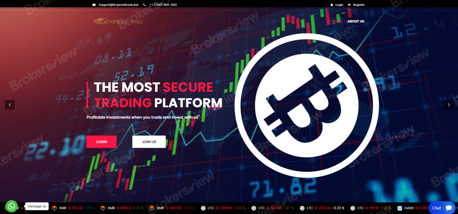 Imperial Trade's website page