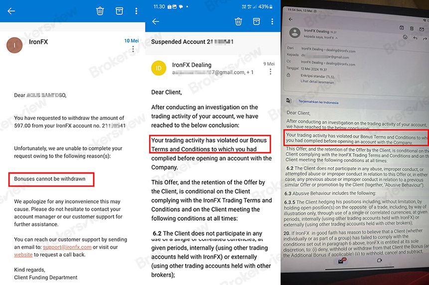 IronFX refuses to withdraw