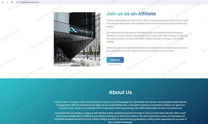 معلومات عن موقع INFINITY FOREX FUNDS