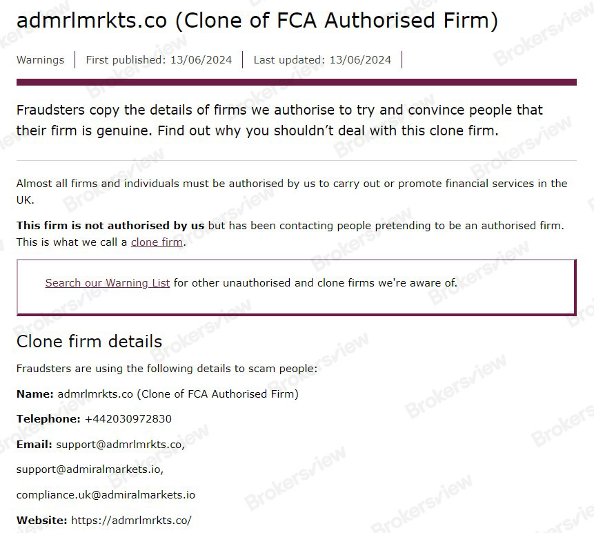 FCA warning